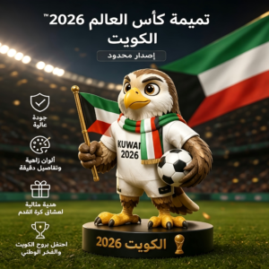 تميمة النمر الكويتية لكأس العالم 2026 - إصدار محدود، تميمة كولكتيبل PVC لمعجبي كرة القدم